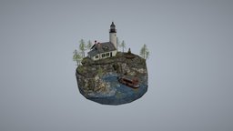 DAE Diorama - By The Ocean dae, fishing, lighthouse, ocean, cliff, diorama, estonia, daehowest, sea, boat, bytheocean, noai