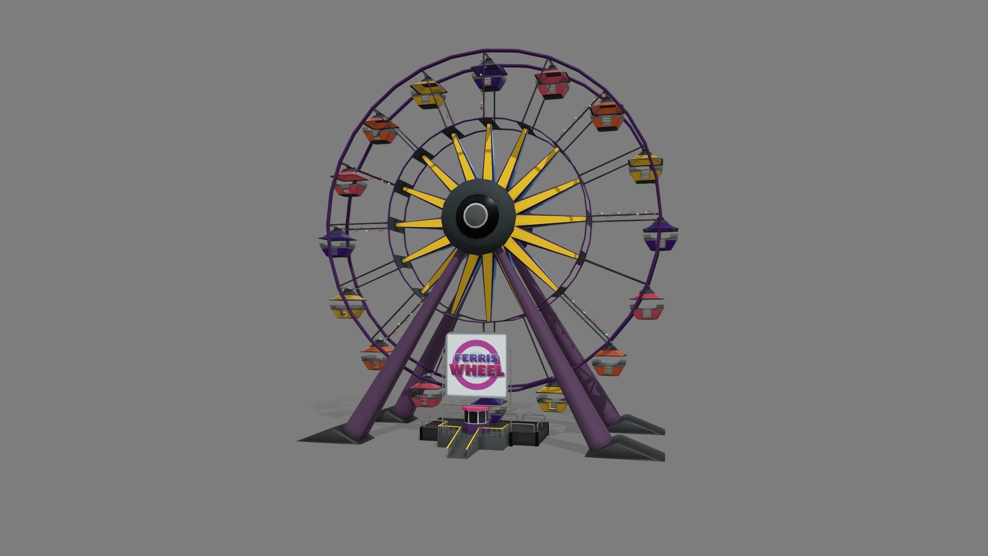 Ferris wheel amusement park attraction. This model is part of our amusement park pack that you can fin in our profile