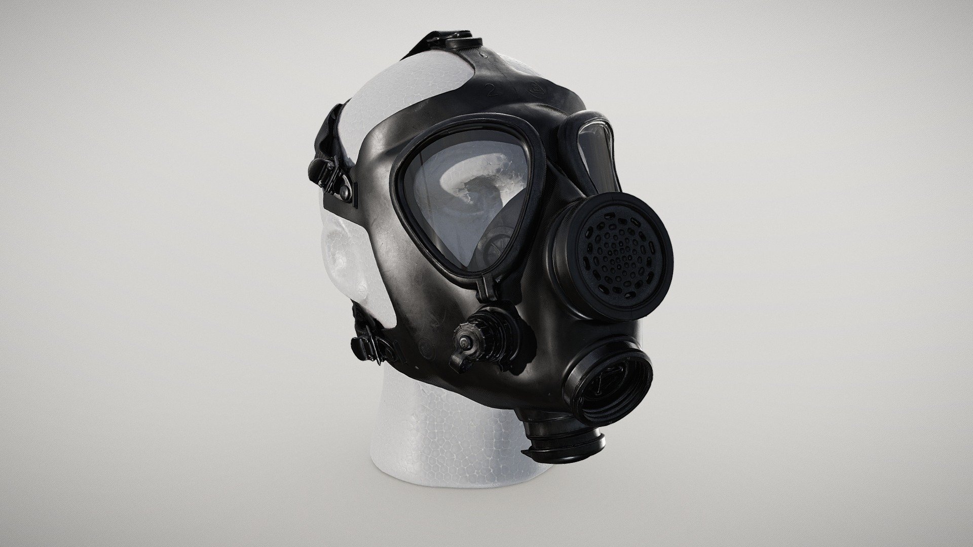 ** M15 Respirator **

Israel's current and standard-issue military M15 respirator that has been used for decades by their Defense Forces as well as their law enforcement.

30.5 x 20.8 x 28.2 cm (79 micrometers per texel @ 8k)

Scanned using advanced technology developed by inciprocal Inc. that enables highly photo-realistic reproduction of real-world products in virtual environments. Our hardware and software technology combines advanced photometry, structured light, photogrammtery and light fields to capture and generate accurate material representations from tens of thousands of images targeting real-time and offline path-traced PBR compatible renderers.

Zip file includes low-poly OBJ mesh (in meters) with a set of 8k PBR textures compressed with lossless JPEG (no chroma sub-sampling).