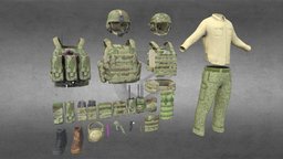 Military_Character_Kit_Textured (CC0) armour, army, boots, special-forces, cc0, pouches, molle, asset, helmet, military, free, war
