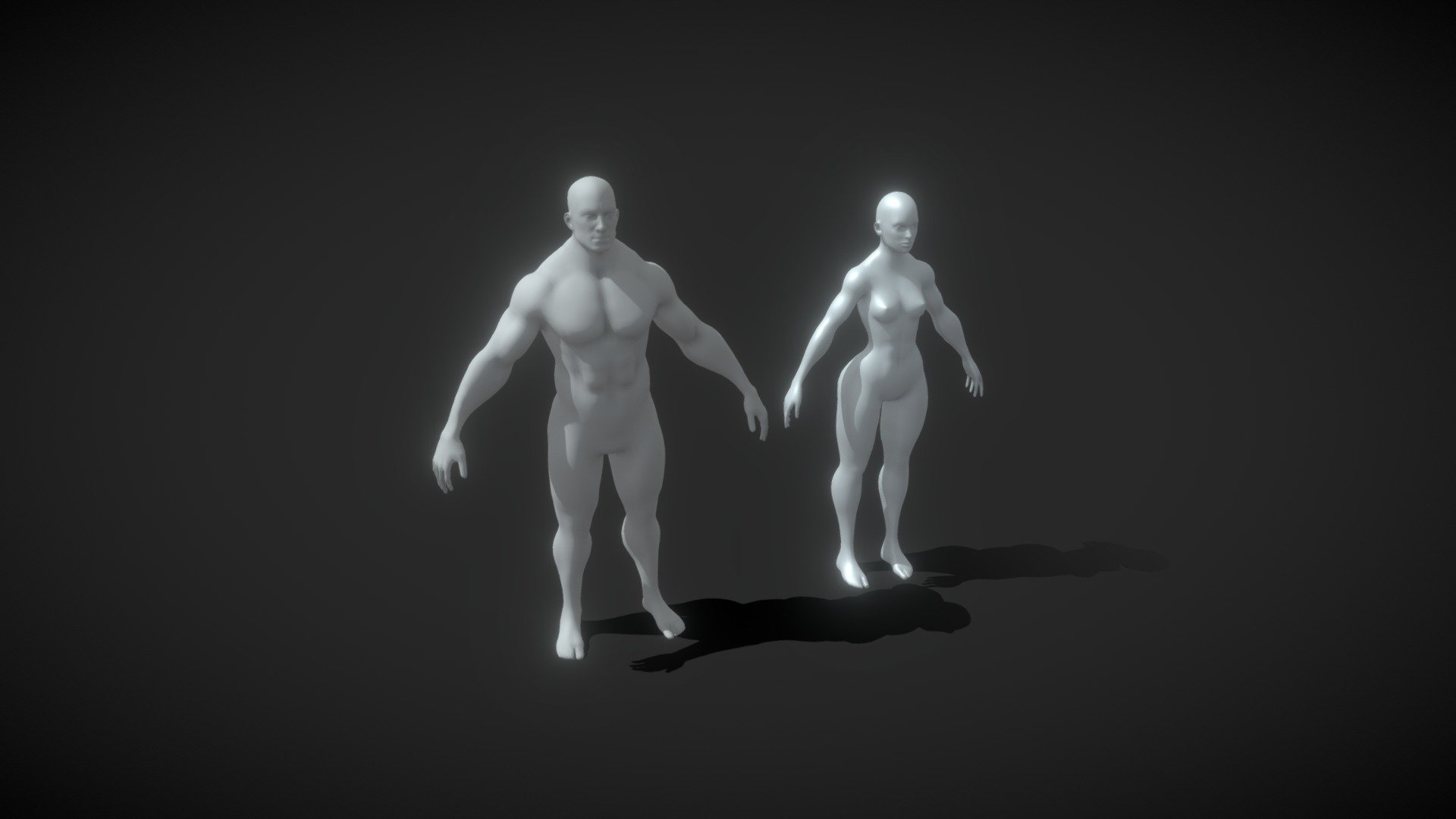 Superhero Muscular Human Male Female Body Base Mesh 3D Model 10k Polygons consists of 2 base mesh models:  




Superhero Male Body Base Mesh 3D Model 10k Polygons (10308 Polygons, 10112 Vertices)  

Superhero Female Body Base Mesh 3D Model 10k Polygons (10068 Polygons, 9617 Vertices)  

Technical details:  




File formats included in the package are: FBX, OBJ, GLB, ABC, DAE, PLY, STL, BLEND, gLTF (generated), USDZ (generated)  

Native software file format: BLEND  

Polygons: 20,376 (around 10k per model)  

Vertices: 19,729 (around 10k per model)  

You can buy any of them as a single model, or save 25% if you buy this pack.

You can purchase the model on FAB: https://www.fab.com/listings/2e604017-3409-4b6c-85fa-283de668935e