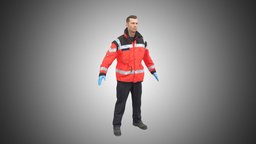 Human Male FirefighterAmbulance A-Pose ambulance, 3d-scan, top, retopology, vr, ar, professional, firefighter, quality, gotoxy, a-pose, quadmesh, made_in_germany, fb_sani_tpose, photogrammetry, human, male