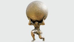 Atlas archeology, greek, ancient, bronze, historic, prop, unreal, atlas, god, ready, vr, titan, 4k, fbx, statue, museum, old, mythology, roman, unity, architecture, asset, game, blender, art, pbr, decoration, sculpture