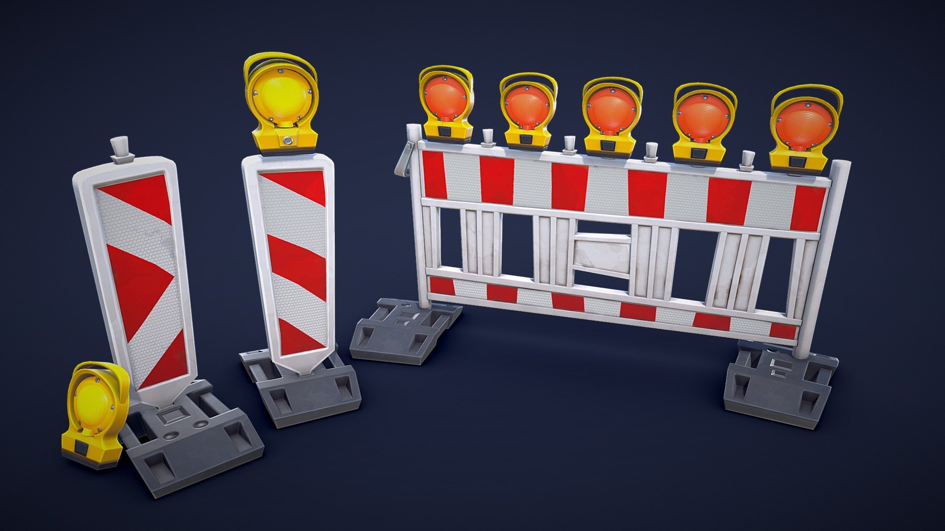 Add some variety to your urban scenes with this stylized 3D asset pack. It contains different european traffic barriers, a delineator and a light, inspired by the streets of Berlin, Germany. Whether you need to block a road, mark a construction site or create a traffic jam, this pack has you covered. 🚧

Model information:




Optimized low-poly assets for real-time usage.

2K and 4K textures for the assets are included.

Optimized and clean UV mapping.

Compatible with Unreal Engine, Unity and similar engines.

All assets are included in a separate file as well.
