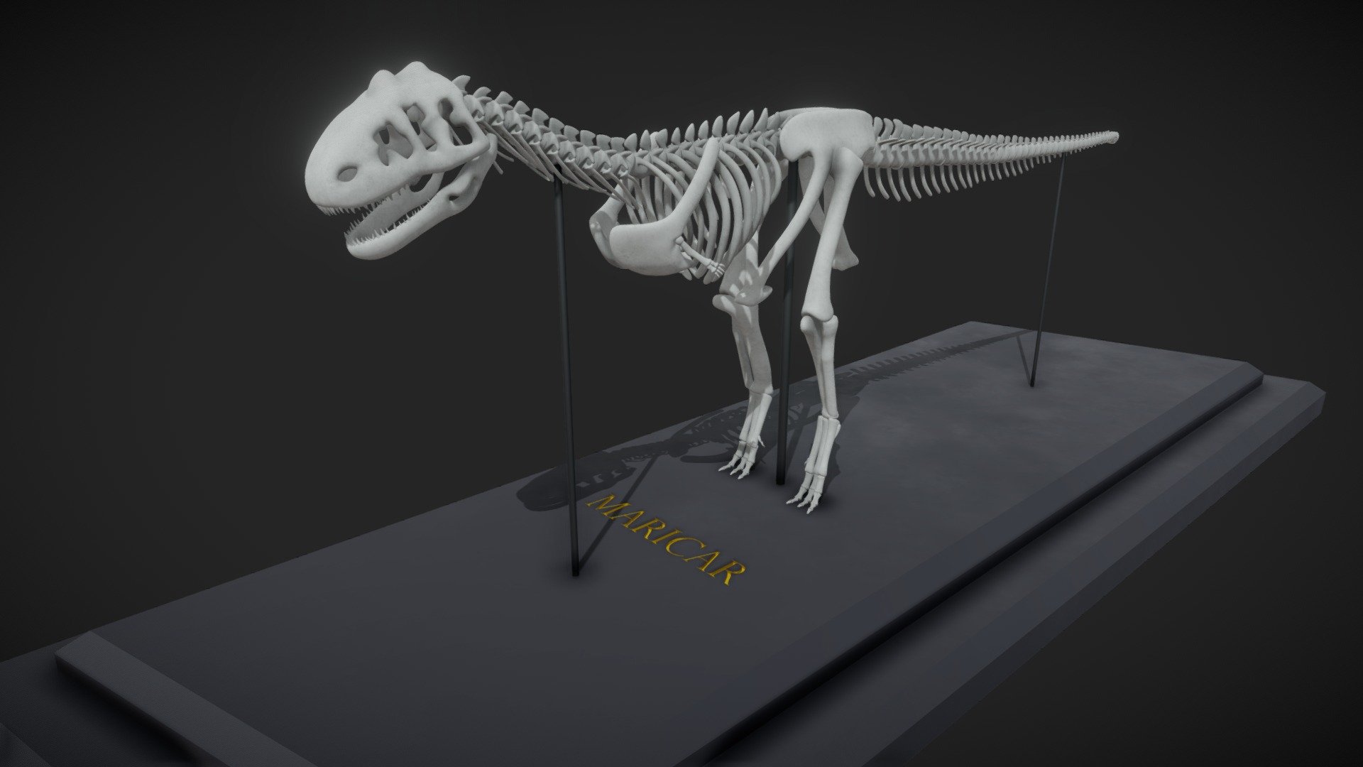 Made this Majungasaurus called Maricar for college display project. Also to practice more with UV mapping/substance painter.

(Not optimized at all..)