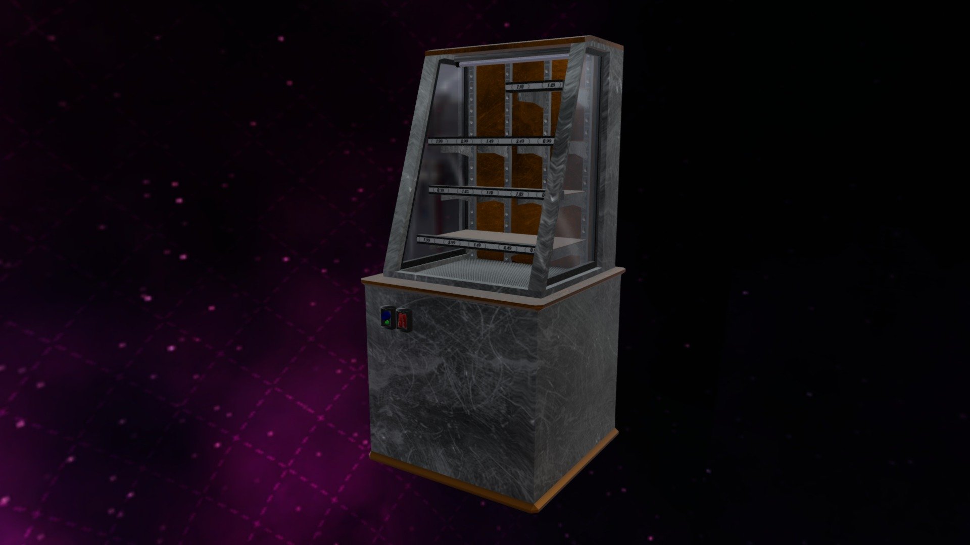Introducing the Refrigerator Display made by ACBRadio, the programs used to make this object are as follows: Blender 2.92.0 &amp; G.I.M.P 2.10.4…The ‘Textures’ inclued in this object are the following: Deffuse…Free of Charge

360 backdrop’s total poly count: Triangles: 4k Vertices: 2k 

Refrigerator Display: Triangles: 16.7k Vertices: 8.3k

:D