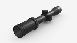 Hunting riflescope rifle, scope, aim, hunting, firearm, lens, target, optical, sniper, weapon, glass, 3d, pbr, gun