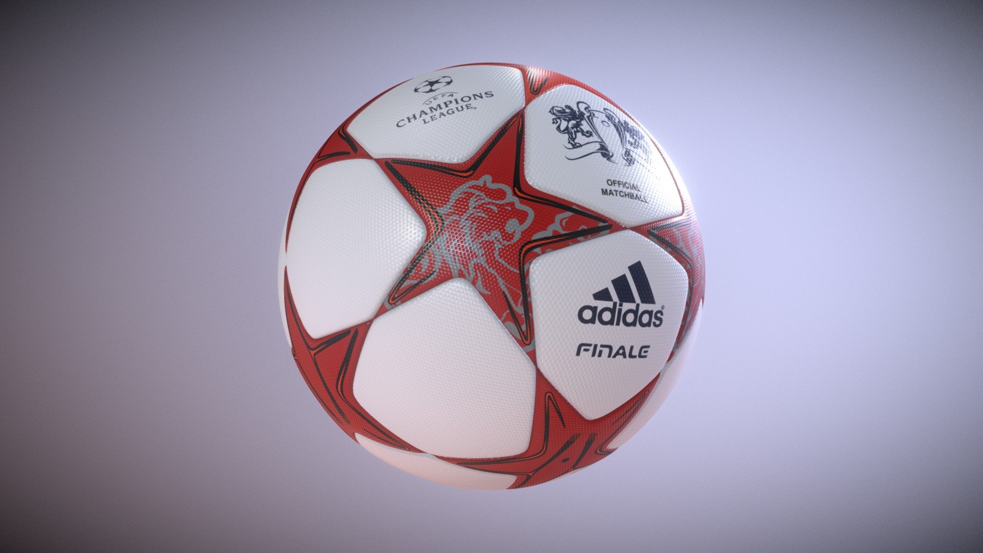 High detail model and fully textured of the Adidas Finale London ball. The model has been created using 3ds max 2009 and the textures with Adobe Photoshop CS5, using vector graphics only.
