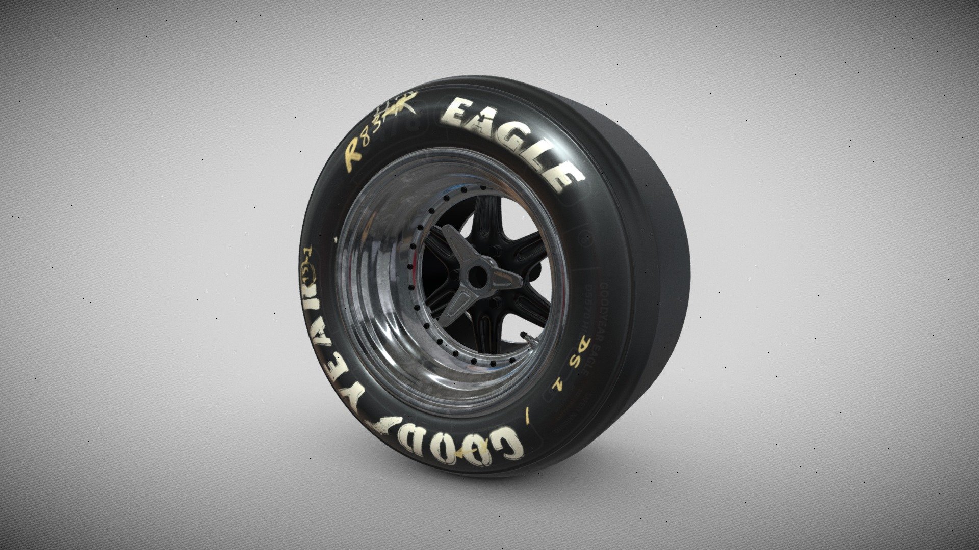 LOLA_MK3T70_ Racing Good Year Backwheels

Grand Prix Race Wheel as .fbx file
Made with Cinema 4D, testet in Marmoset Toolbag.
.FBX Backwheels - GoodYear
Front tire upon request.