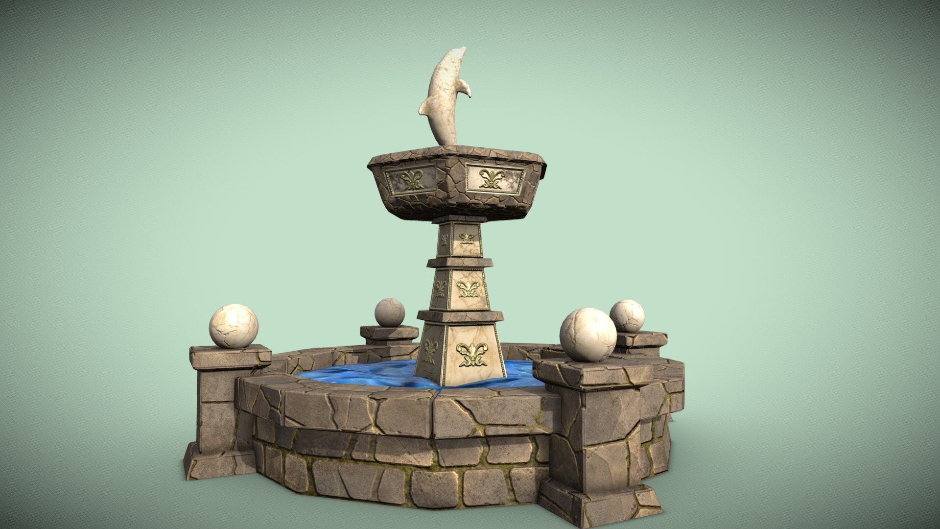 ancient fountain PBR low-poly 3D model
Polygons 2325
Vertices 2312