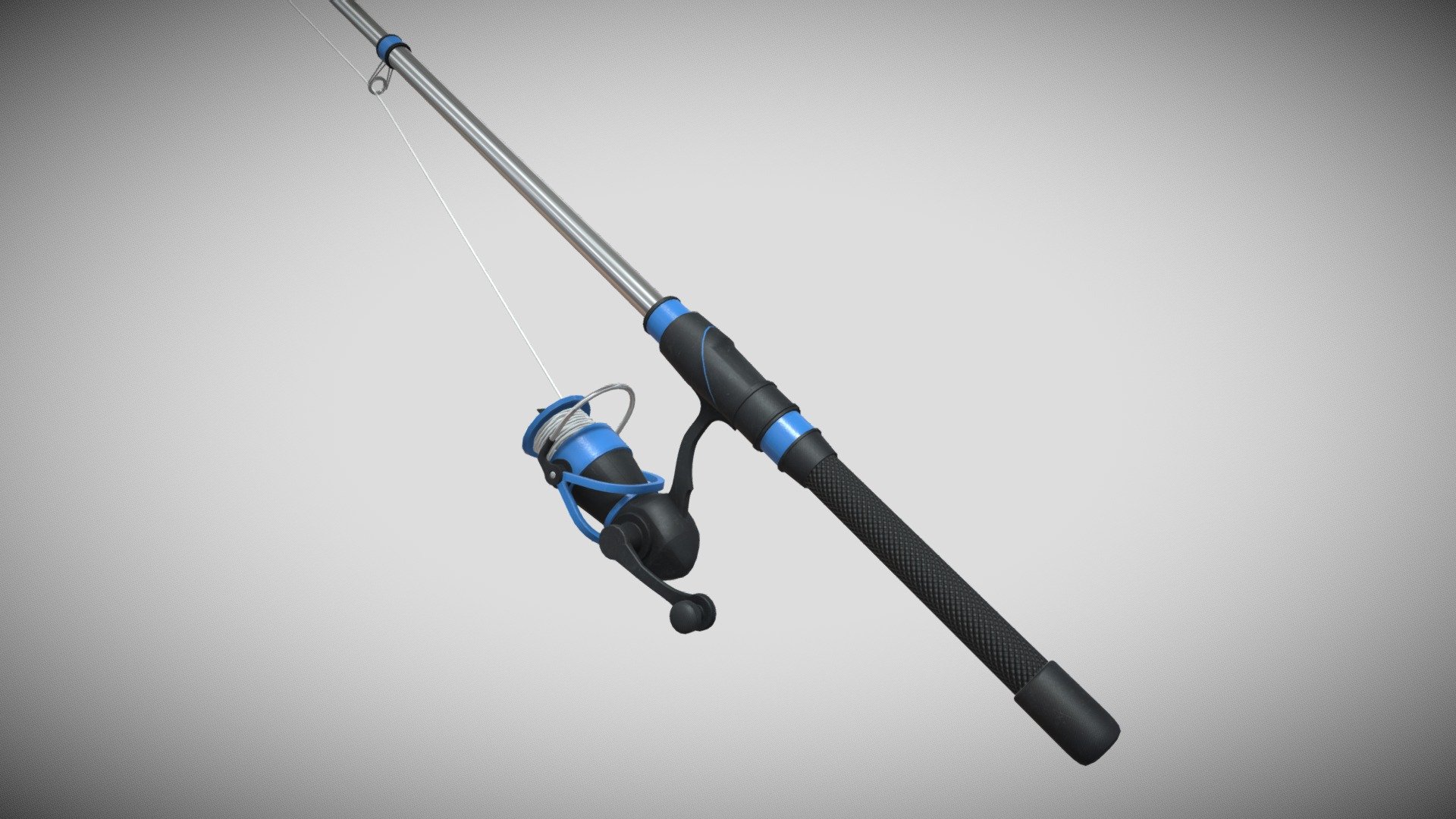 A fishing rod is a long, flexible rod used for casting a fishing line and hook into the water to catch fish.