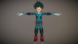 Izuku Midoriya rigging, boy, hero, my, academy, tpose, deku, bokunoheroacademia, myheroacademia, midoriya, apose, izuku, izukumidoriya, animation, male, anime, accurig