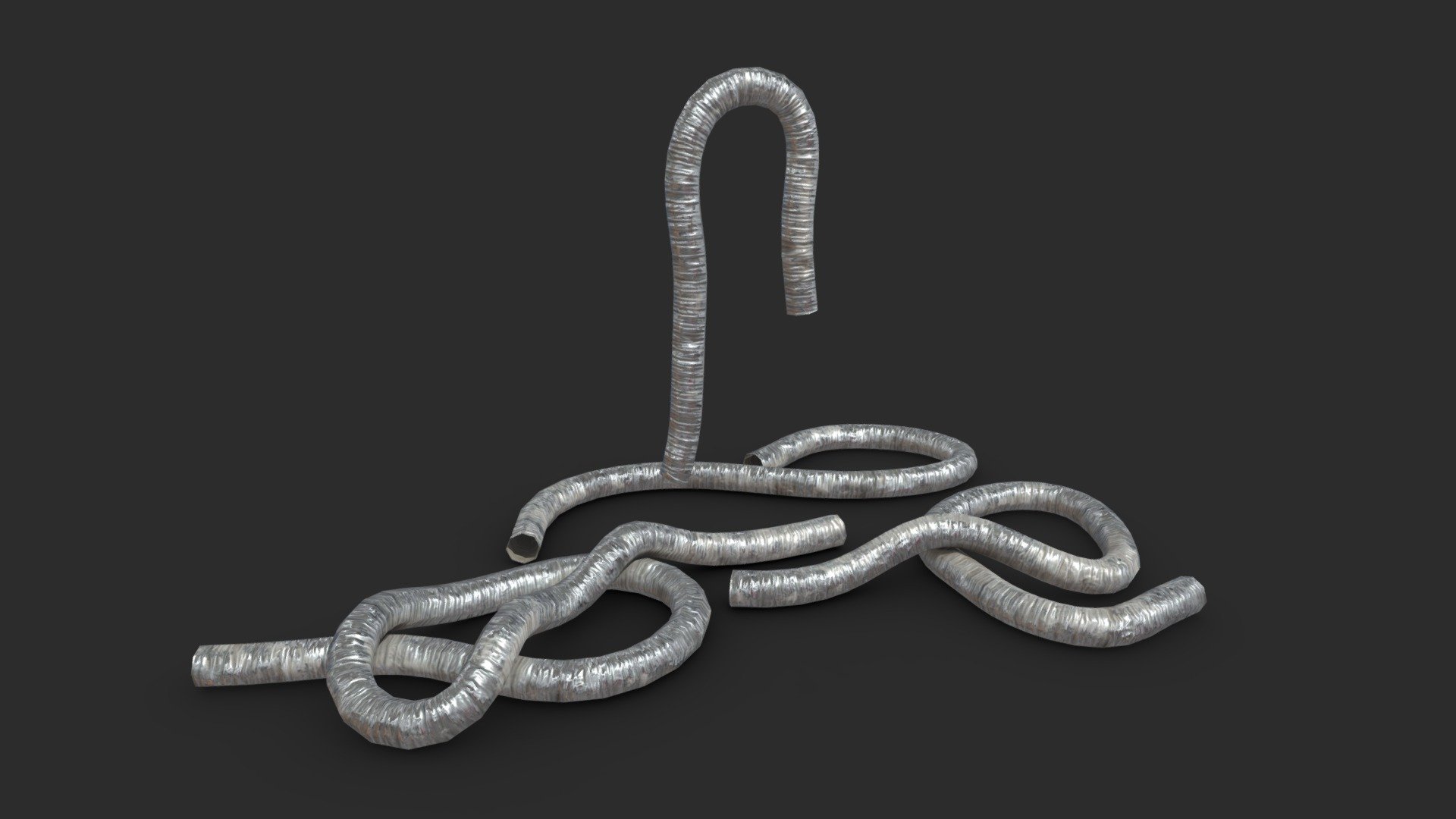 This Aluminum Hose Air Duct Pipe includes 4 LODs. This set includes 4 individual pipe assets. The 4 pipes objects are ready for game and available in lowpoly and PBR ready.

All objects share a unique material for the best optimization for games.

This AAA game asset of flexible pipes will embellish you scene and add more details which can help the gameplay and the game-design.

Low-poly model &amp; Blender native 2.93

SPECIFICATIONS




Objects : 4

Polygons : 2768

Subdivision ready : No

Render engine : Eevee (Cycles ready)

GAME SPECS




LODs : Yes (inside FBX for Unity &amp; Unreal)

Numbers of LODs : 4

Collider : No

EXPORTED FORMATS




FBX

Collada

OBJ

GLTF

TEXTURES




Materials in scene : 1

Textures sizes : 4K

Textures types : Base Color, Metallic, Roughness, Normal (DirectX &amp; OpenGL), Heigh &amp; AO (also Unity &amp; Unreal ARM workflow maps)

Textures format : PNG

GENERAL




Real scale : Yes

Scene objects are organized by groups
