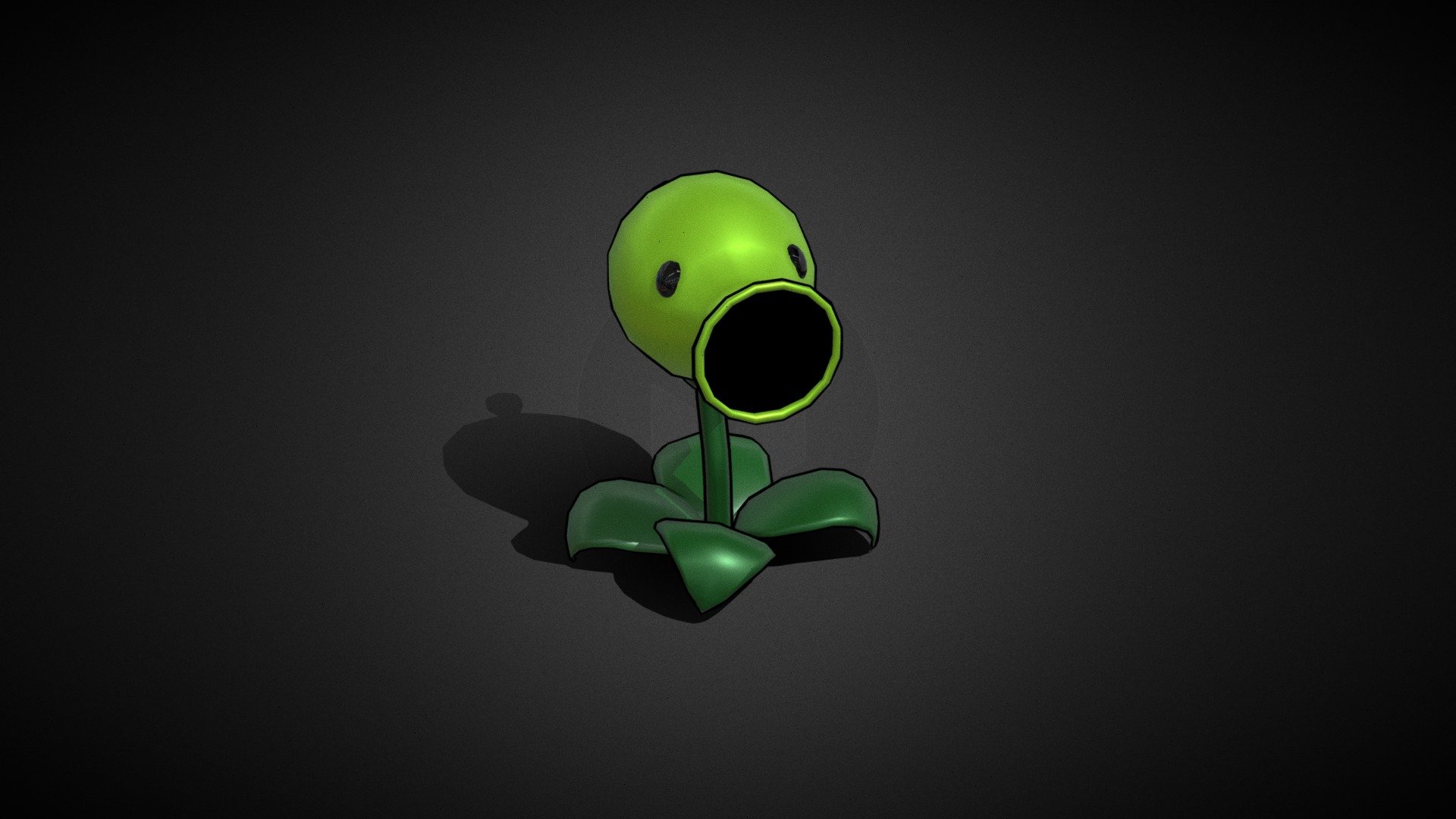 Peashooter from the iconic game Plants vs. Zombies.