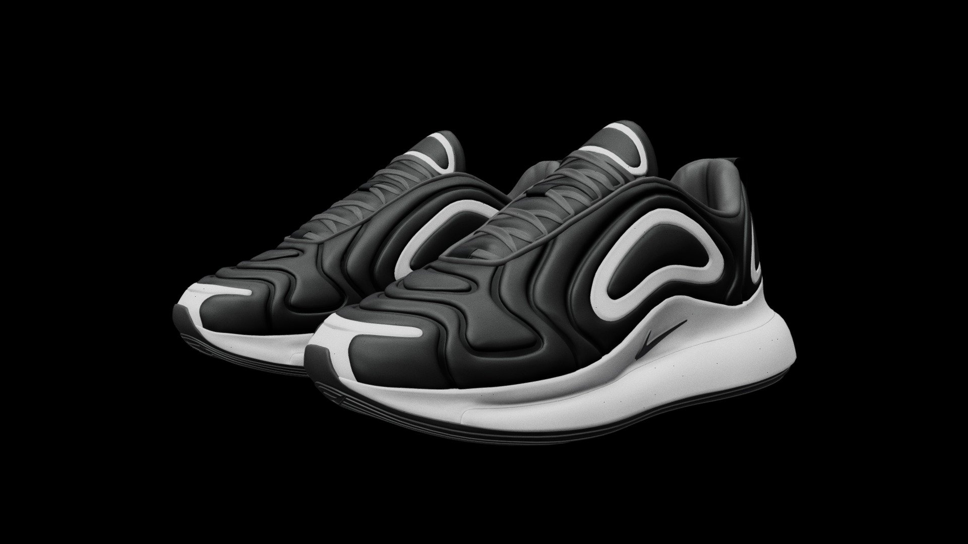 This is a model of NIke air 720 sneakers. I'm sorry that there are no normal textures, but I couldn't add them to the sketchfab, so be content with a little. In general, if you want to see how they look in all their glory, visit my resources:
Behance: https://www.behance.net/Alexander_Malinin
Artstation: https://www.artstation.com/malinin