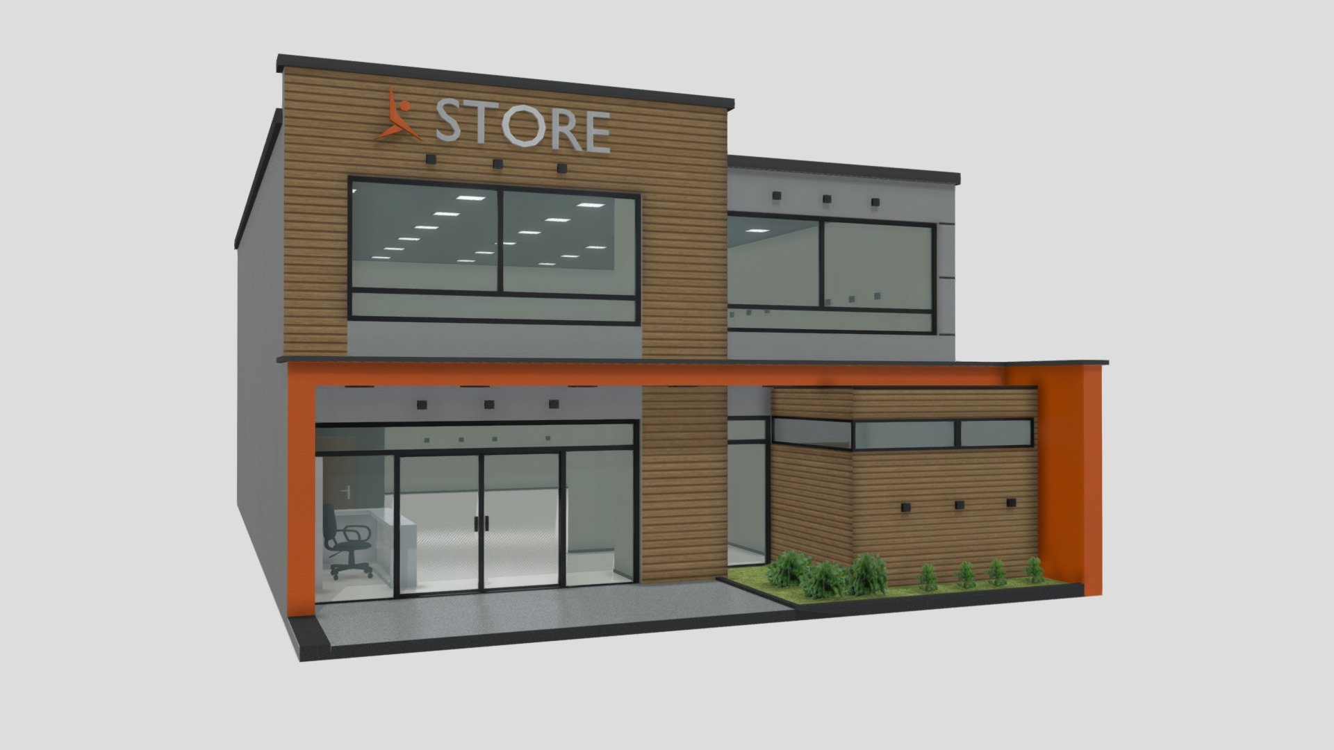 Features:




Low poly.

Game ready.

Optmized.

Animated preview in Blender in real time Eevee render.

Grouped and nomed parts.

Easy to modify the whole scene and objects.

Easy to change the store name.

All textures included and materials applied.

All formats tested and working.

Textures PBR 2048x2048.

No plugins required.
