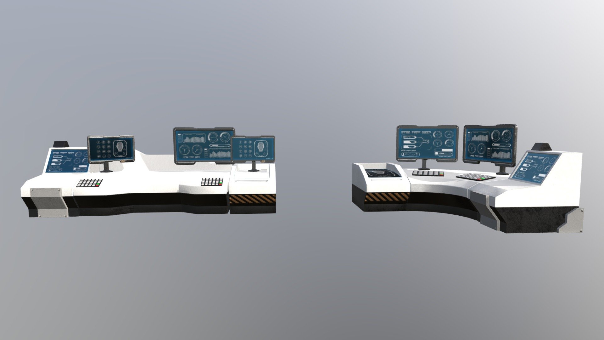 Low Poly Scifi Terminal Computer Set With Table, Screen, Terminal, Access point, Tablet and Keyboard
All These Assets Shares the same one 4K Texture Set.
Assets can be seamlessly arranged in a way that it tiles accordingly.