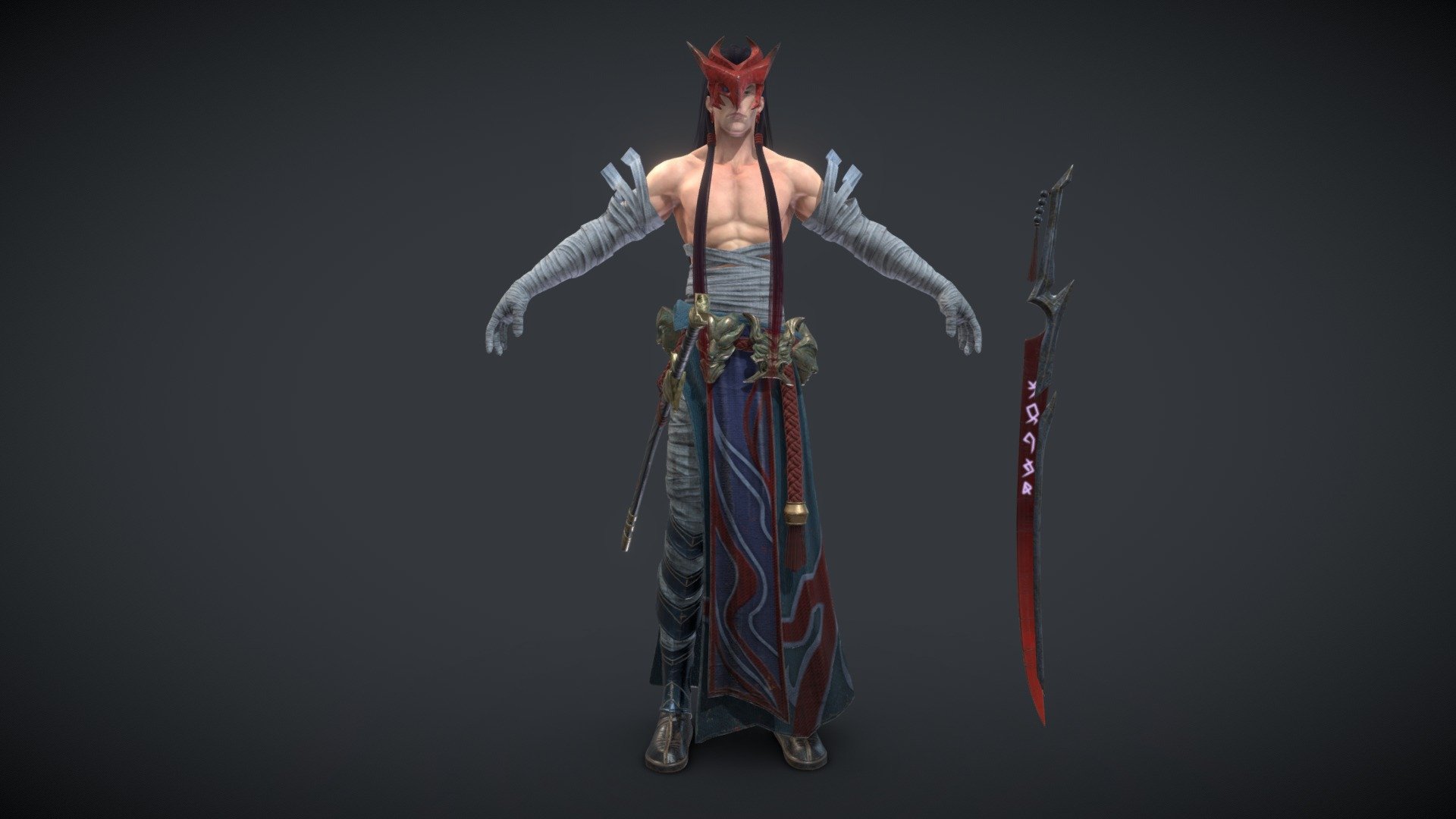 
Marvelous Designer
Maya
Zbrush
Xnormal
Subtance Painter
Toolbag



Use UE4 type mapping




BaseColor

Normal

ORM(AO,Roughness,Metal)

Emissive
 ..........



Hair Maps in UE4：

ALpha

Depth

Diffuse

ID

Root



Please download the model assets in the Additional file，thanks.