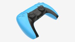 Sony Playstation 5 dualsense starlight blue device, control, wireless, gaming, playstation, controller, gamepad, joystick, starlight, ps5, game, 3d, pbr, technology, blue, video, dualsense