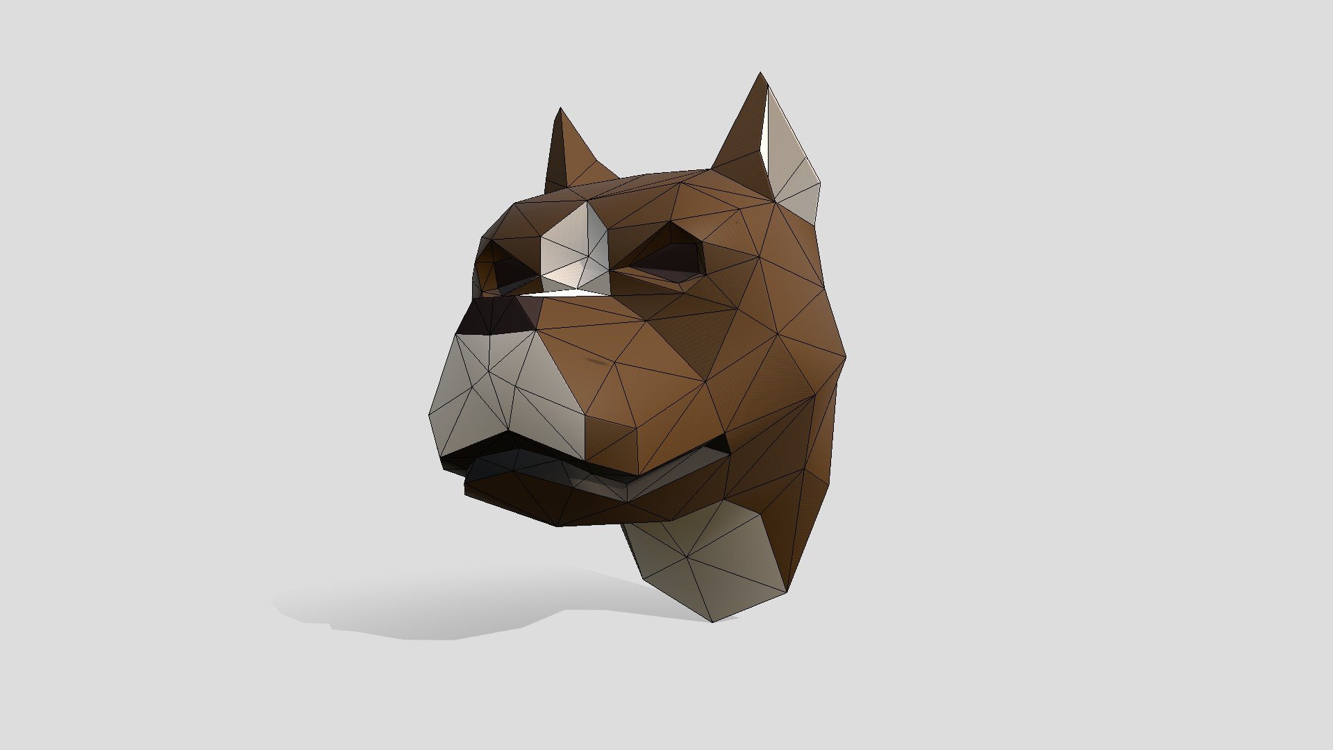 Cabeza de perro estilo trofeo lowply.
recomedado para pepakura , imprimir en 3D
