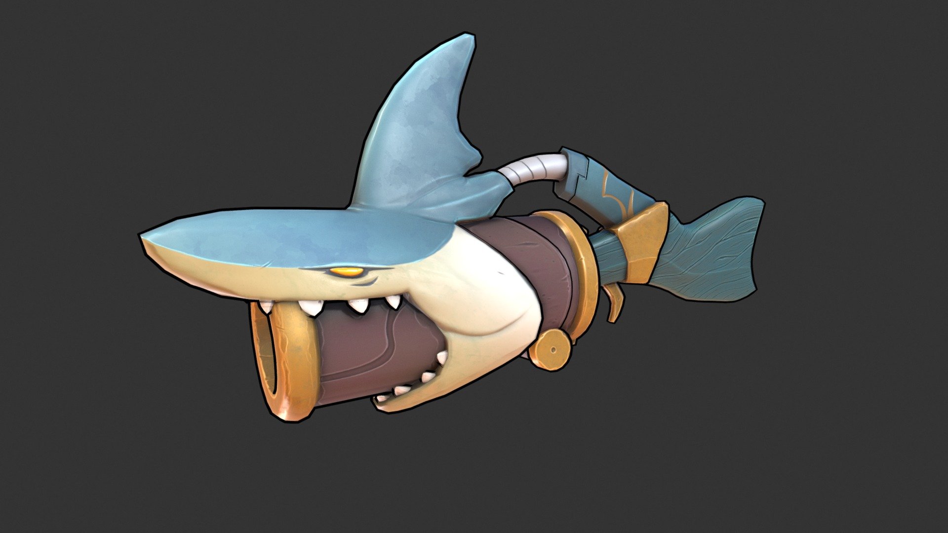 Stylized shark gun based on the awesome concept of:

Olivier Désirée

here is the concept:
https://www.instagram.com/p/CCiUOnZjU5K/
PIRATES!