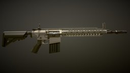 Low-Poly KAC SR-25 Delta-Force Carbine carbine, 762x51, special-forces, sr-25, military, designated-marksman-rifle, delta-force, 308cal