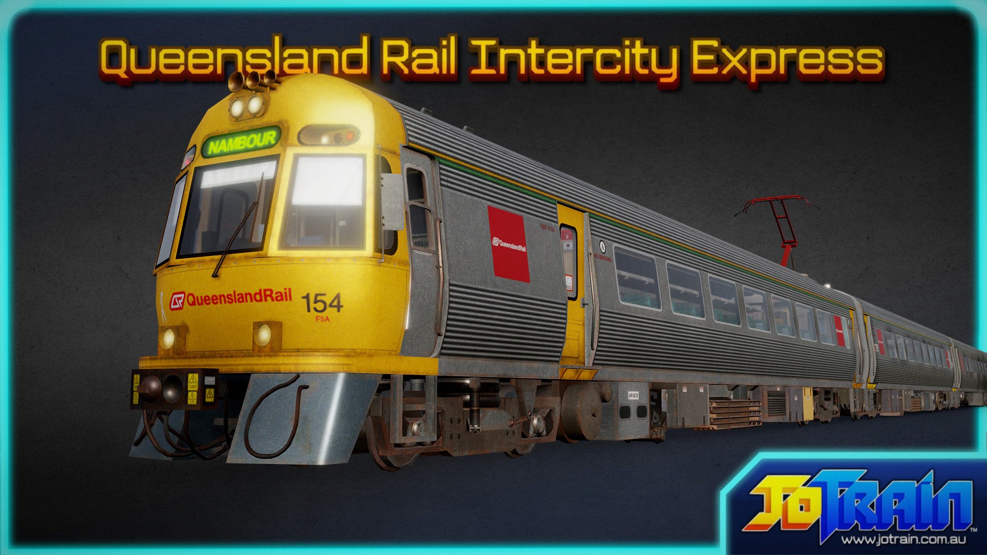 Queensland Rail InterCity Express made for the intention to be used in Transport Fever 2. Modelling started on the 21st of May 2023.

Update: 




30/10 added addition texture files for other liveries

29/10 added the EMT trailer carriage in 2010s livery and LOD models 

31/08 modelled the EMM trailer carriage 

Please support my work by donating! https://buymeacoffee.com/jotrain

Triva: The InterCity Express (QR ICE) was a class of electric multiple units built by Walkers, Maryborough, for Queensland Rail in 1987/89. Initially intended for the Spirit of Capricorn, a long-distance rail service, operated from 1988 to 2003 between Rockhampton and Brisbane. These trains were later repurposed for the Sunshine Coast line until mid-2021, when all units were retired being replaced by the New Generation Rollingstock.

Model Details
Textures: 4096x2048
LOD 1 Textures: 1024x1024 
EMD: 64646 [lod0] / 1736 [lod1]
EMM: 51412 [lod0] / 928 [lod1] 
EMT: 48378 [lod0] / 918 [lod1]