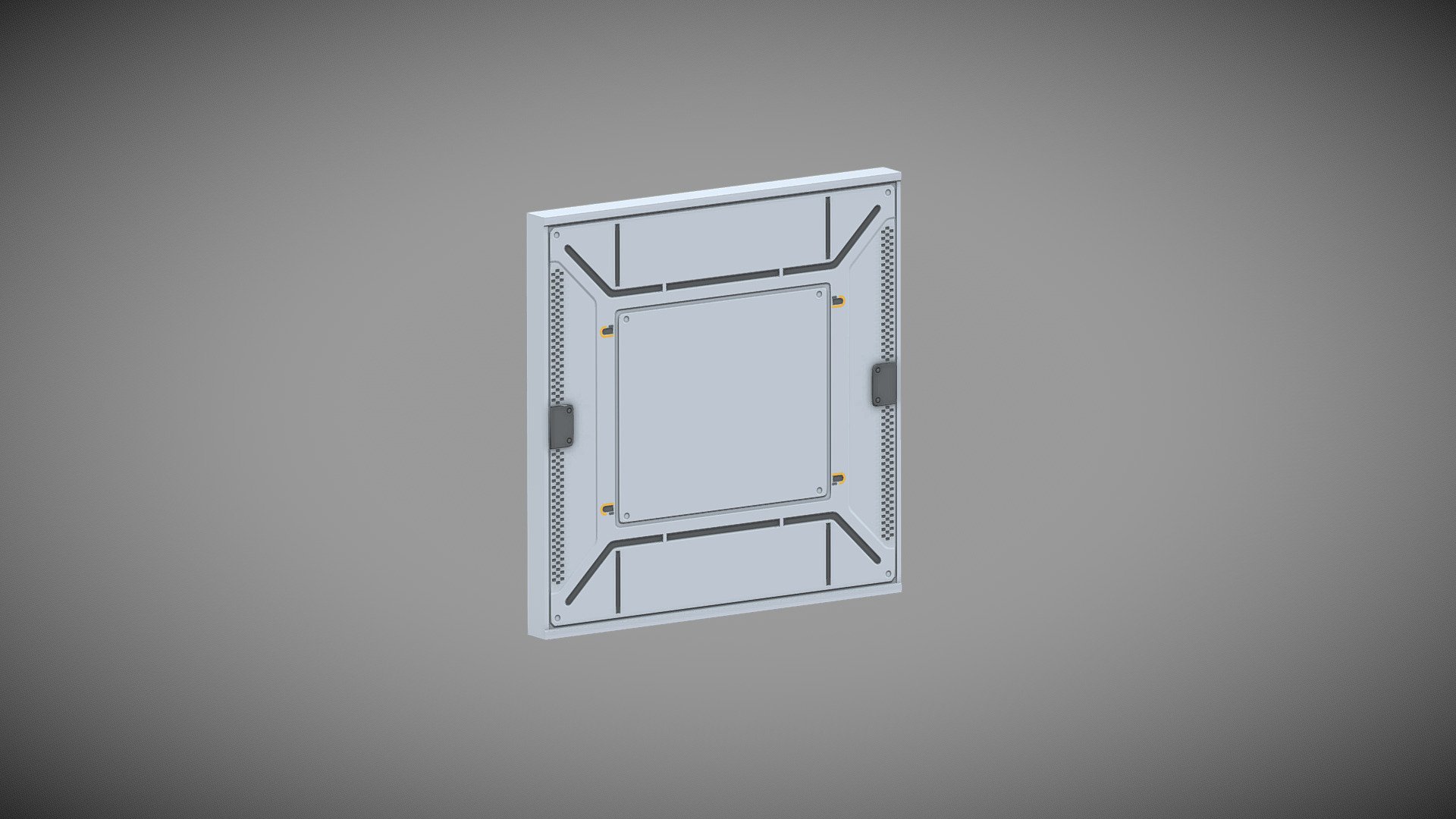 Sci-Fi Level Kit AAA: Wall Tile R
Textures: 2048x2048, diffuse, normal, specular.

Purhcase on: https://www.fab.com/sellers/BCS%20Black%20Cloud%20Studios
Part of the Sci-Fi Level Kit AAA. 
About Sci-Fi Level Kit AAA:
Complete kit of 43 interior items for sci-fi, lab or spaceship environment of AAA-quality. 
Gameready lowpolies baked with love from cinematic highpolies. Each model contain textures: 2048x2048, diffuse, normal, specular. Concept design by of the top AAA artists. Production cost over $10,000. Make your own level design on Unity competitive to Deus Ex: Human Revolution, Deus Ex: Mankind Divided, Syndicate 2012, Mass Effect and Star Citizen benchmarks!