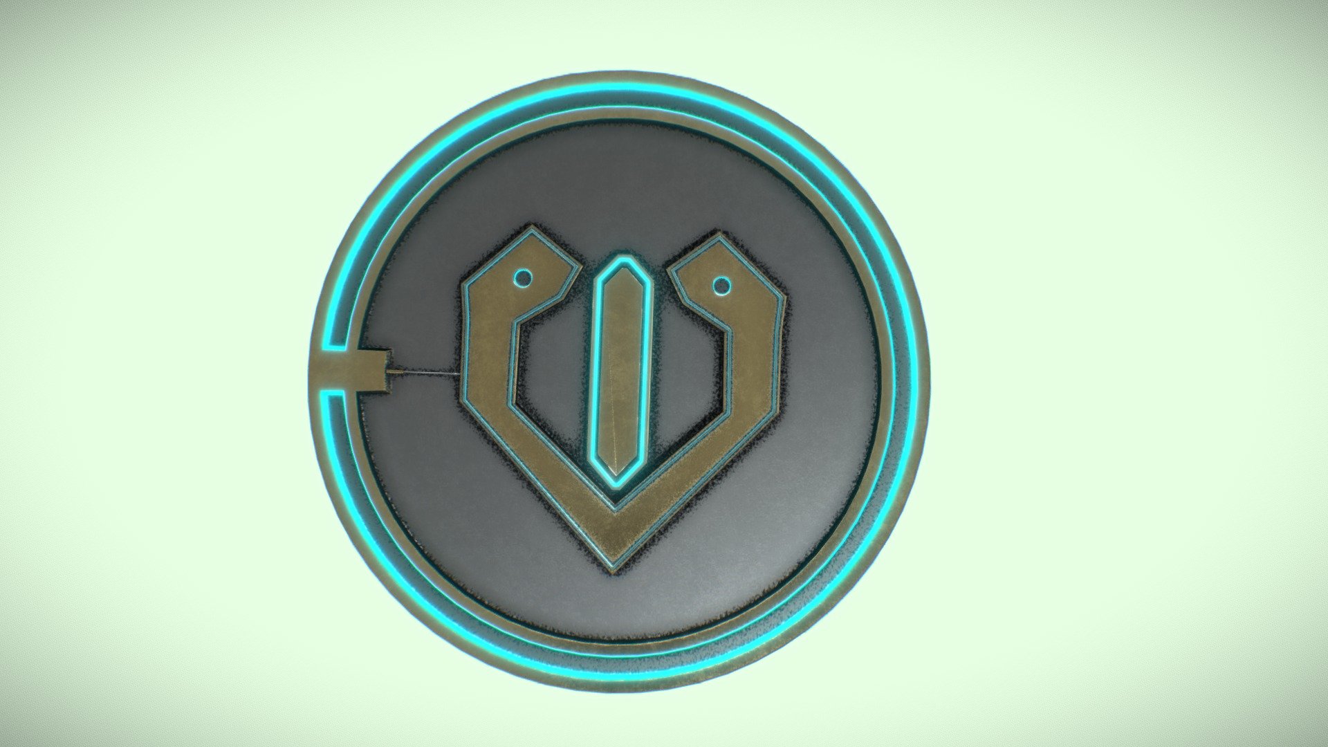 Discover a unique currency with this gold coin infused with blue neon energy.  Exquisite 2K PBR textures bring the intricate details to life. Perfect for cyberpunk, sci-fi, or fantasy projects.