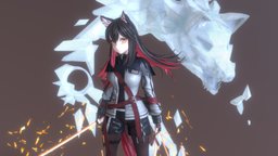 [Arknights 明日方舟] Texas テキサス 德克萨斯 figurine, substancepainter, maya, girl, zbrush, sword, arknights, ming-ri-fang-zhou