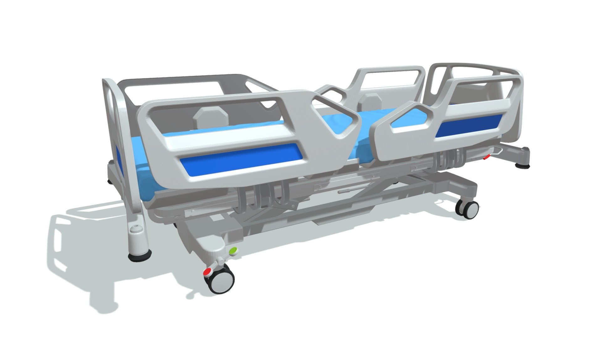 High quality 3d model of hospital medical bed.
Colors can be easily modified.