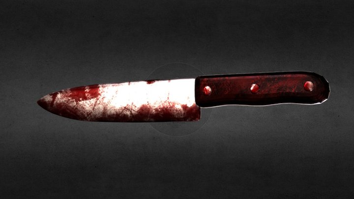 An old bloody kitchen knife with a black handle to be used for horror games or films.
LowP = Under 2k Maps = 2048