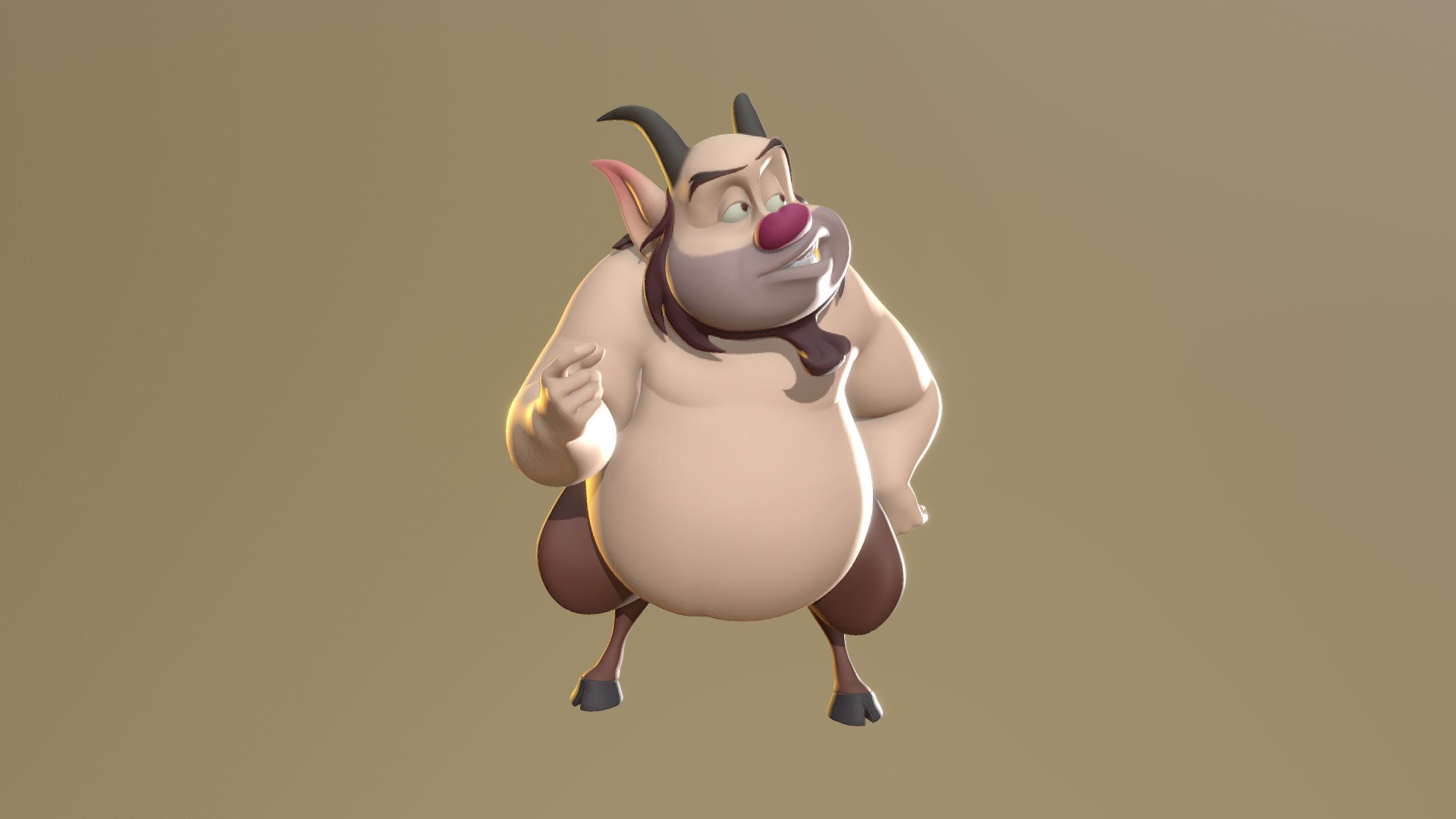 Sculpt of Phil the satyr from Disney's Hercules movie for printing purposes.
No UVs or textures, color where done with vertex paint.
Added a FBX file with a base for better stand.