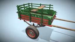Wagon Donkey steampunk, field, cell, dig, textures, hd, unreal, wagon, worn, out, adventure, bull, barn, hay, horses, rural, metal, farmer, old, tires, shepherd, agriculture, straw, wheat, uvmap, filled, province, plowing, point-and-click, unity, 3d, vehicle, pbr, horse, model, racing, animal, wood, village, donkeys