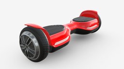 Balance scooter 01 wheel, power, transportation, technical, transport, board, electrical, electronic, motion, scooter, balance, ecologic, 3d, pbr