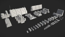 sci fi industrial objects 2 kitbash, science-fiction, scifi, futuristic, industrial, scifi-building, scifi-props, scifi-industrial