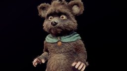 character Bear-fur-rigged-Mixamo - Ready To Game hair, bear, rig, brown, fur, mixamo, teddybear, furry, charactermodel, hairy, haircards, cute_character, rigged-character, pbr-texturing, pbr-game-ready, readyforgame, animal-cartoon, cartoon, pbr, characters, fantasy, rigged, noai