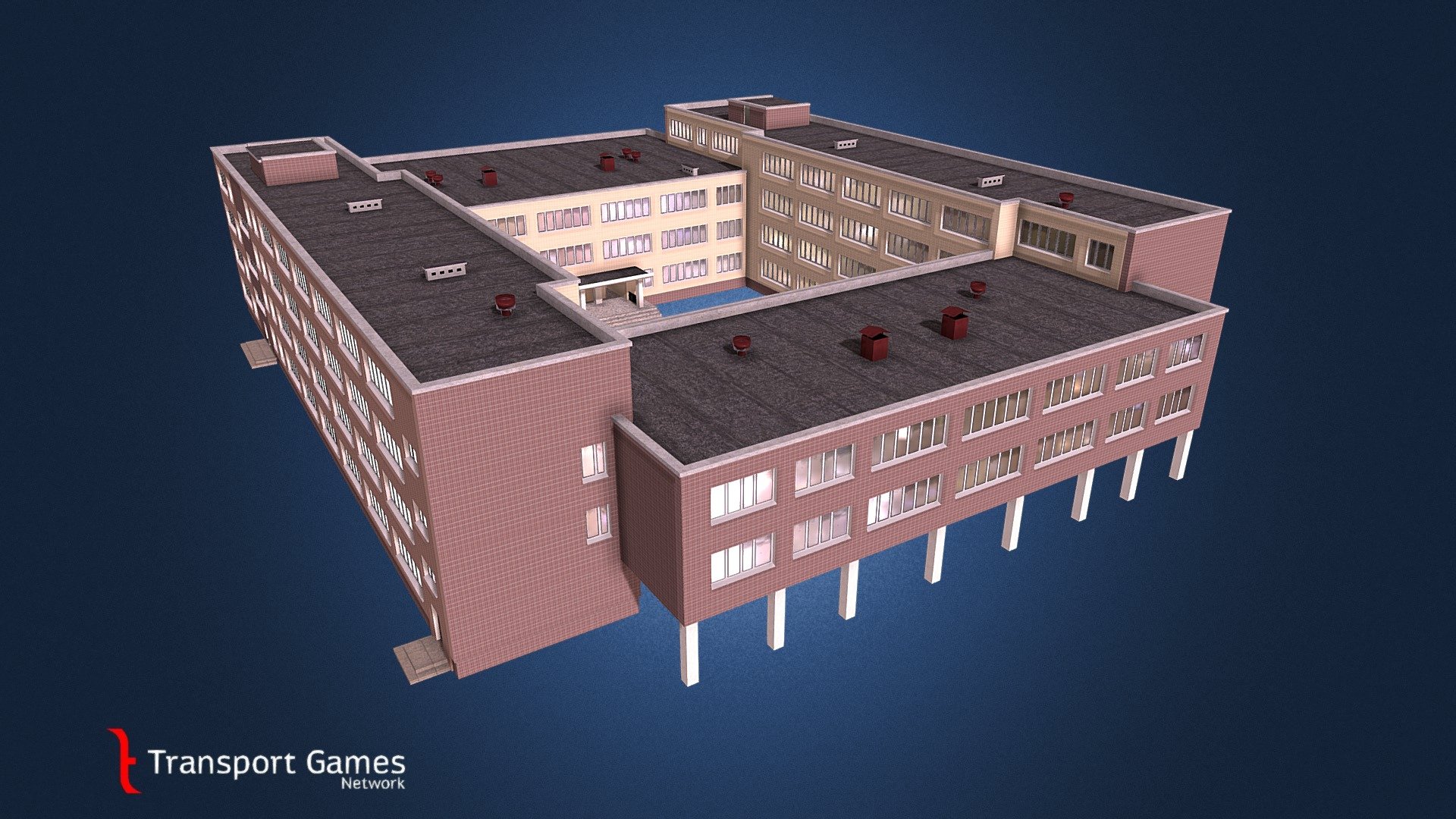 Asset for Citites Skylines.

Series 222-1-278.

Walls are decorated with ceramic tiles (three colors - brown, pink, sandy).

Typical soviet school at end of 20th century.

