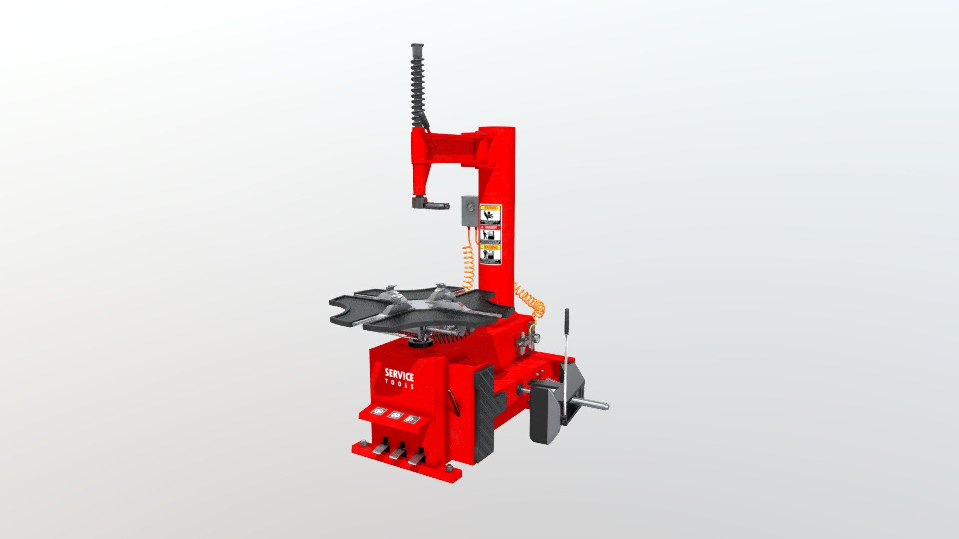 Tire Changer 3D Model by ChakkitPP.




This model was developed in Blender 2.90.1 with Cycle Render

Unwrapped Non-overlapping and UV Mapping

Beveled Smooth Edges, No Subdivision modifier.


No Plugins used.




High Quality 3D Model.



High Resolution Textures.

Polygons 38,509 / Vertices 39,892

Textures Detail :




2K PBR textures : Base Color / Height / Metallic / Normal / Roughness

File Includes : 




fbx, obj / mtl, stl, blend
