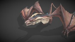 Animated Dragon Runs Slow Motion Loop motion, slow, animated, dragon, runs