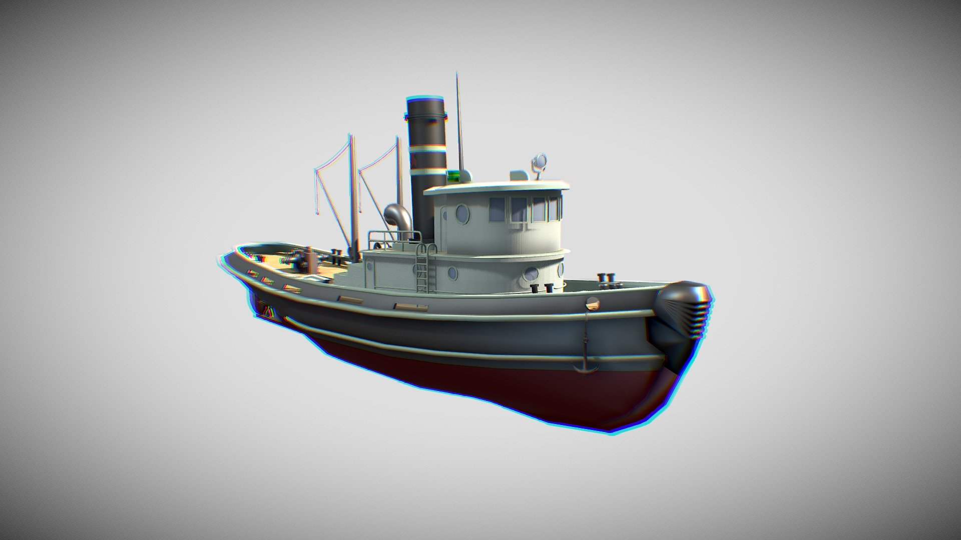Fishing boat, oil tanker model, film and television animation model,