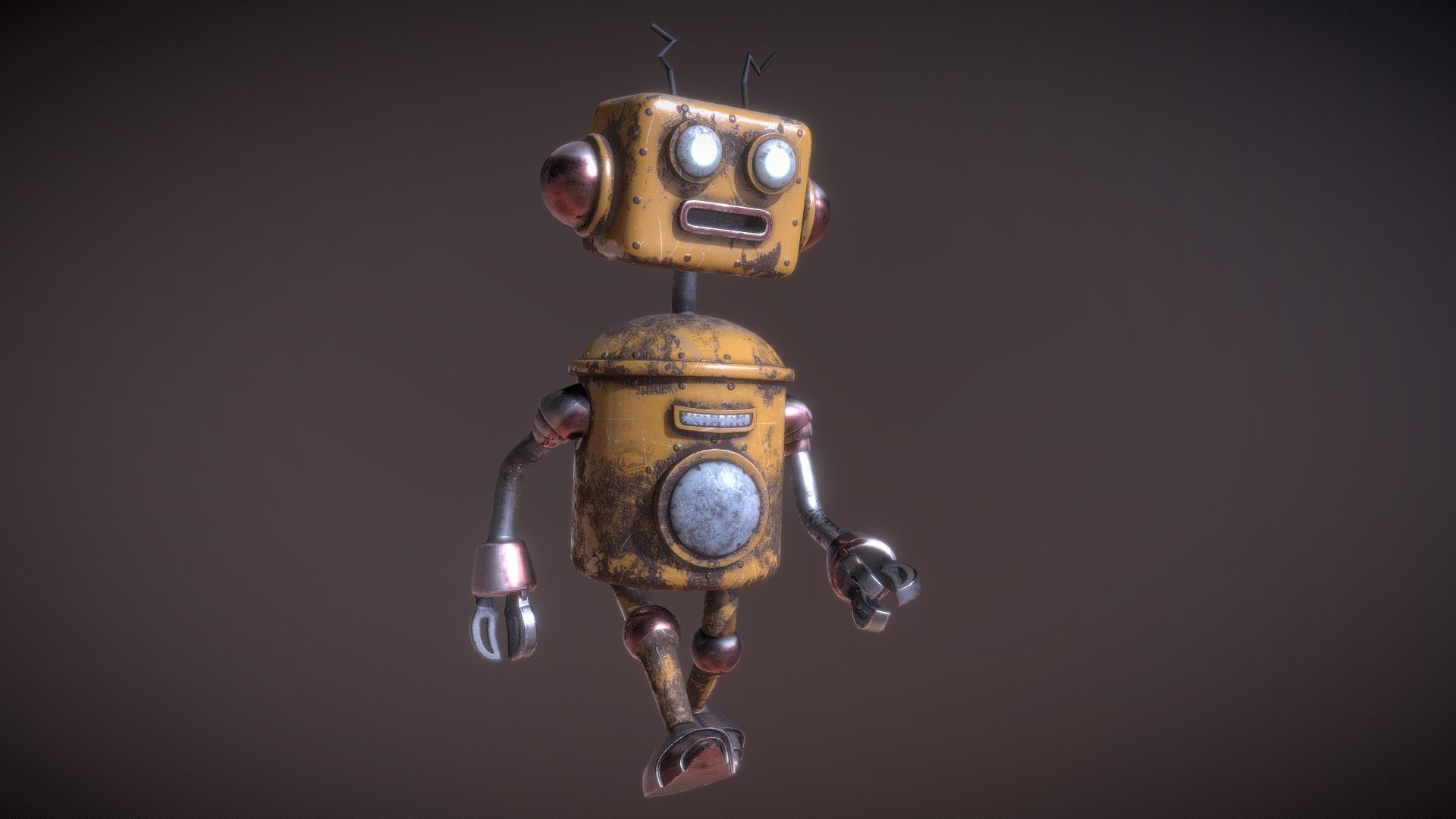This a cute little robot. Game ready. PBR materials. 4k textures. 14000 tris.