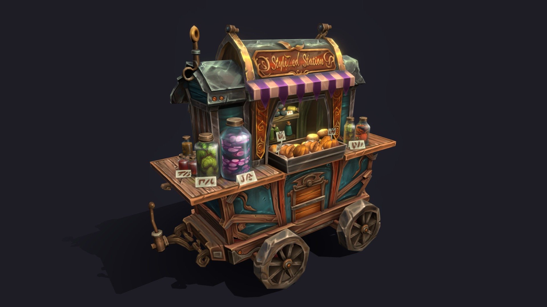 Hi! This model was made exclusively for Stylized Station course, which I has pleasure to be mentor on.
https://www.artstation.com/artwork/OGEXge