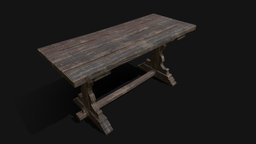 Elegant Medieval Table wooden, medieval, used, furniture, table, old, elegant, wood