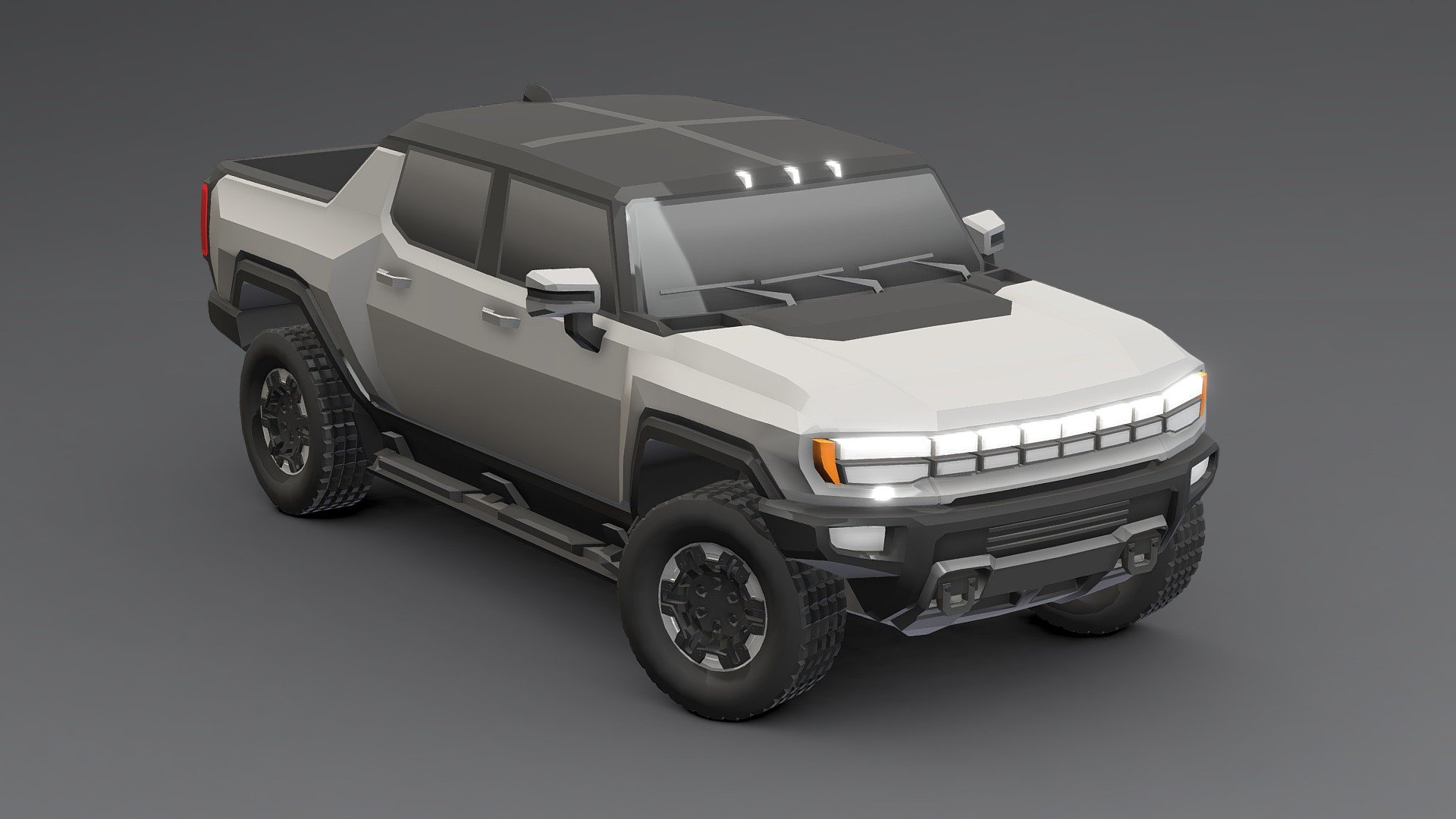 my friends.. you can buy this model from here on my fab page…

Please purchase the model before downloading and using it

https://www.fab.com/sellers/SIDRA

GMC Hummer EV 2022  Low-poly 3D.





You can use these models in any game and project.




This model is made with order and precision.




The color of the body and wheels can be changed.




Separated parts (body. wheel).




Very low poly.




Average poly count: 20/000 Tris.




Texture size: 128/256 (PNG).




Number of textures: 2.




Number of materials: 3.




format: fbx, obj, 3d max.


