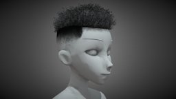 Male Hair Cards Style 12 - Curly Hair 2 hair, punk, realtime, long, african, afro, cards, curly, fade, braid, haircut, rocknroll, haircards, hairstyle, character, man, male, black, gameready, frizzy