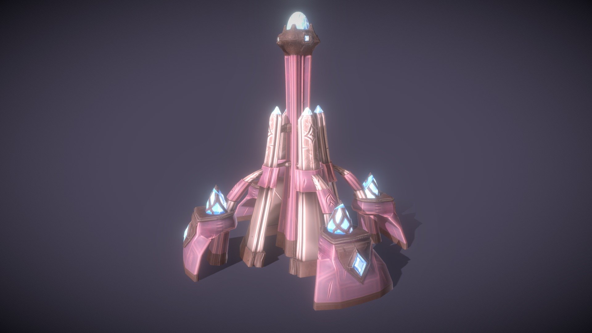 A stylized elf tower for a low poly game.