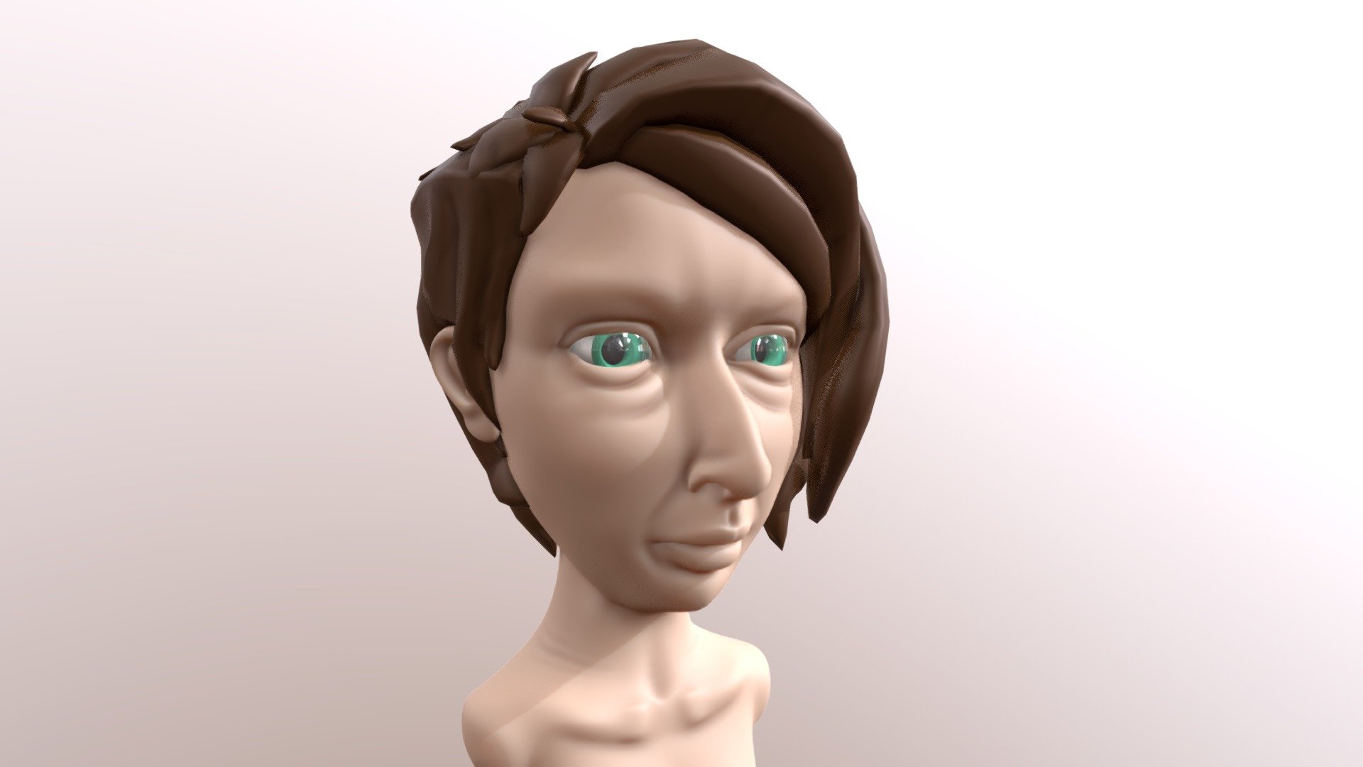 Hair style inspired by the hair in Fortnite. 
1.83 hrs into the sculpt. I still need to add some more detail, reshape a few things and add more details into the hair. Then I can texture the sucker.