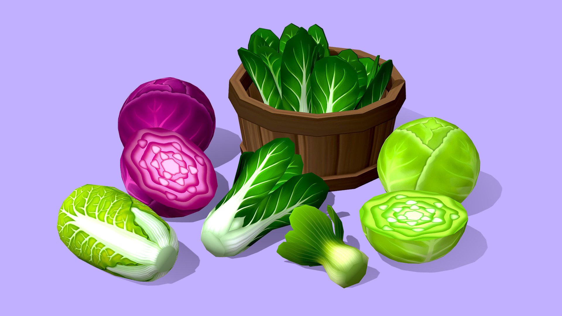 Oh no, my cabbages!




All models are low-poly, modular and hand-painted

Modeled in Maya and painted in Photoshop and Substance Painter
