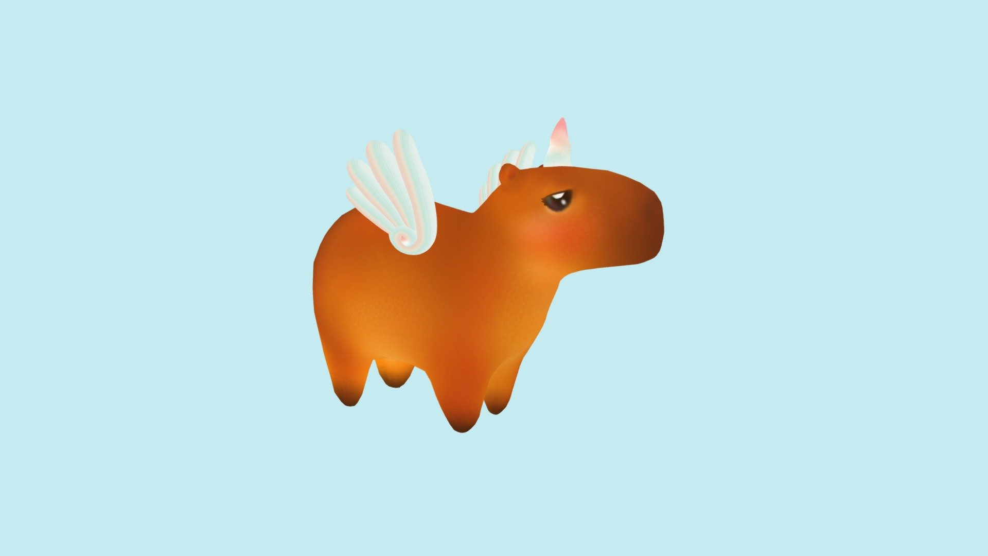 Cute low poly flying unicorn capybara.
It's rigged and comes with 4 animations: idle, flying fast, flying slow, and trotting.
FBX versions are separated into one animation each archive for convenience.
